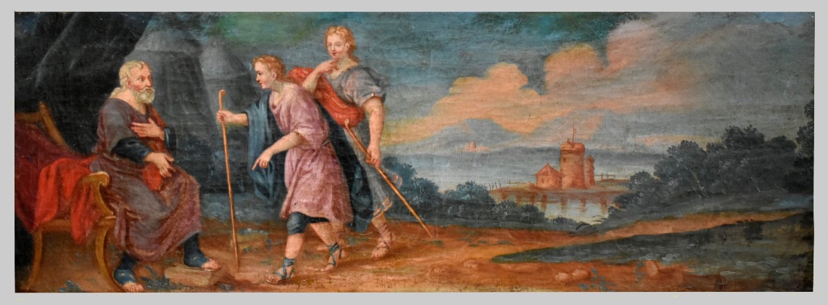 Large Painting Biblical Scene, The Announcement To King Herod Of The Birth Of The Child Jesus