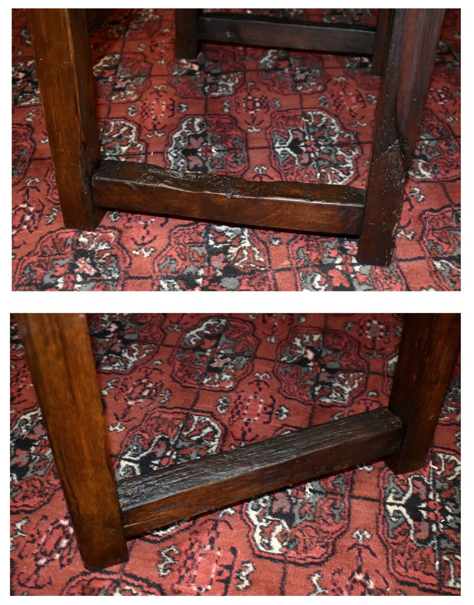 Paire De Fauteuils, Chaises à Bras De Style Renaissance  - Louis XIII En Bois Ciré,  XIXe-photo-6