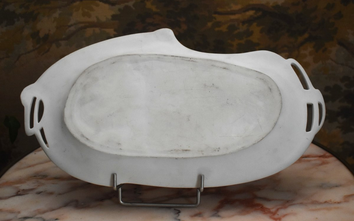 Limoges, White Porcelain Biscuit Dish, Mythological Scene, Diana Hunting Plate-photo-7
