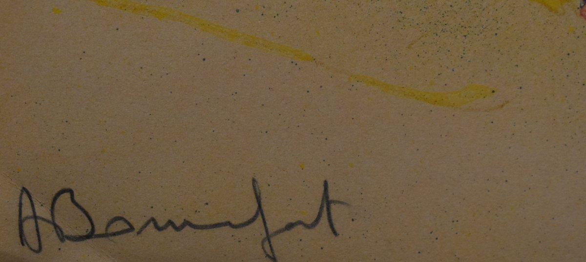 Alain Bonnefoit  , Lithographie en couleur, papier vélin,   Bacchus et Vénus , nu féminin-photo-6