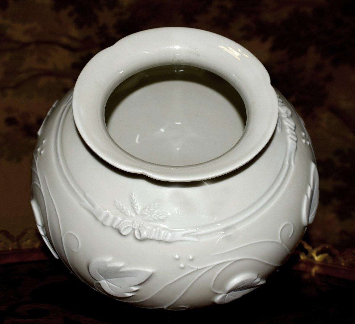 Robert Haviland And C. Parlon In Limoges, Ball Vase In Enameled Porcelain With Biscuit Decoration.-photo-4
