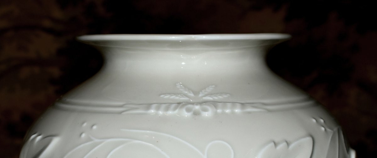 Robert Haviland And C. Parlon In Limoges, Ball Vase In Enameled Porcelain With Biscuit Decoration.-photo-7