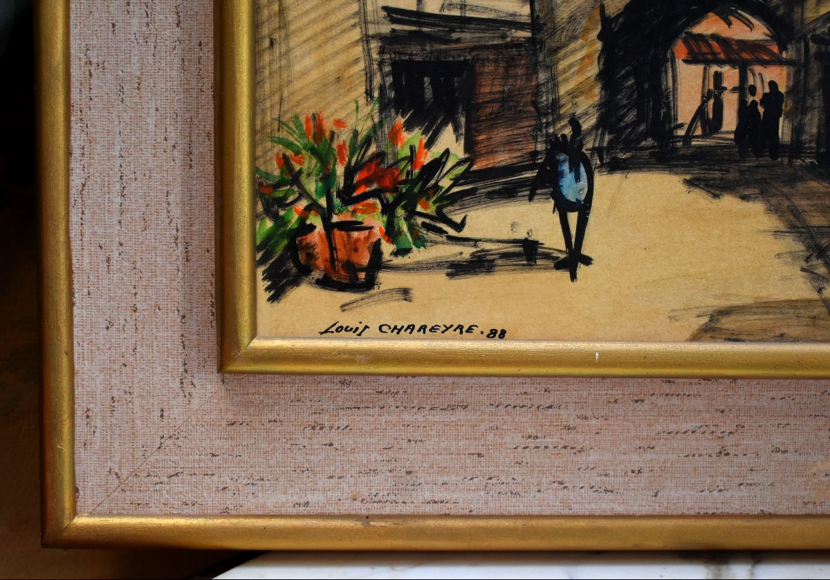 Louis Chareyre, 20th Century Limousin Painter, Animated Scene Seen From The City.-photo-6