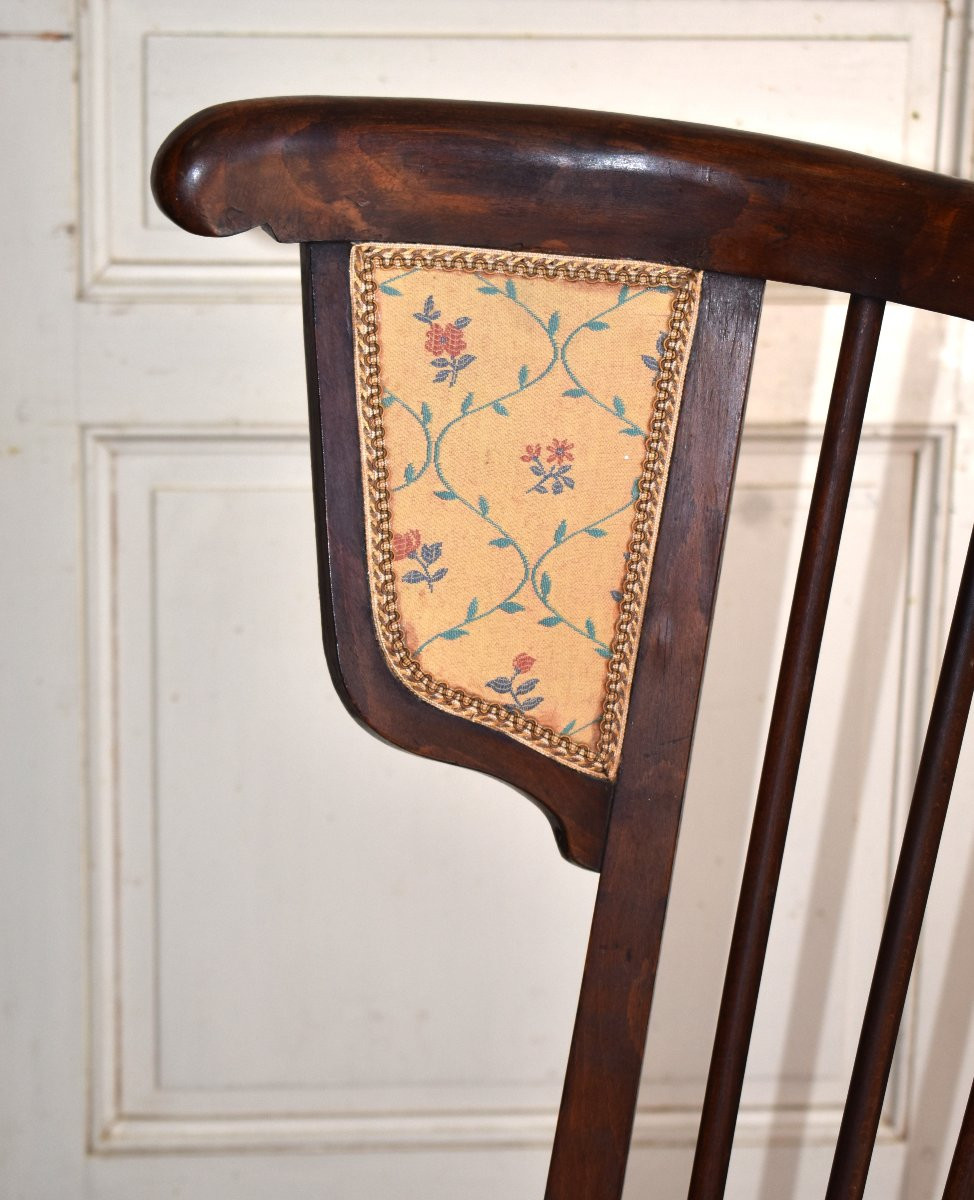  Large High-backed Armchair With Bars And Cushions, Wingback Seat, 50s-60s Design-photo-7