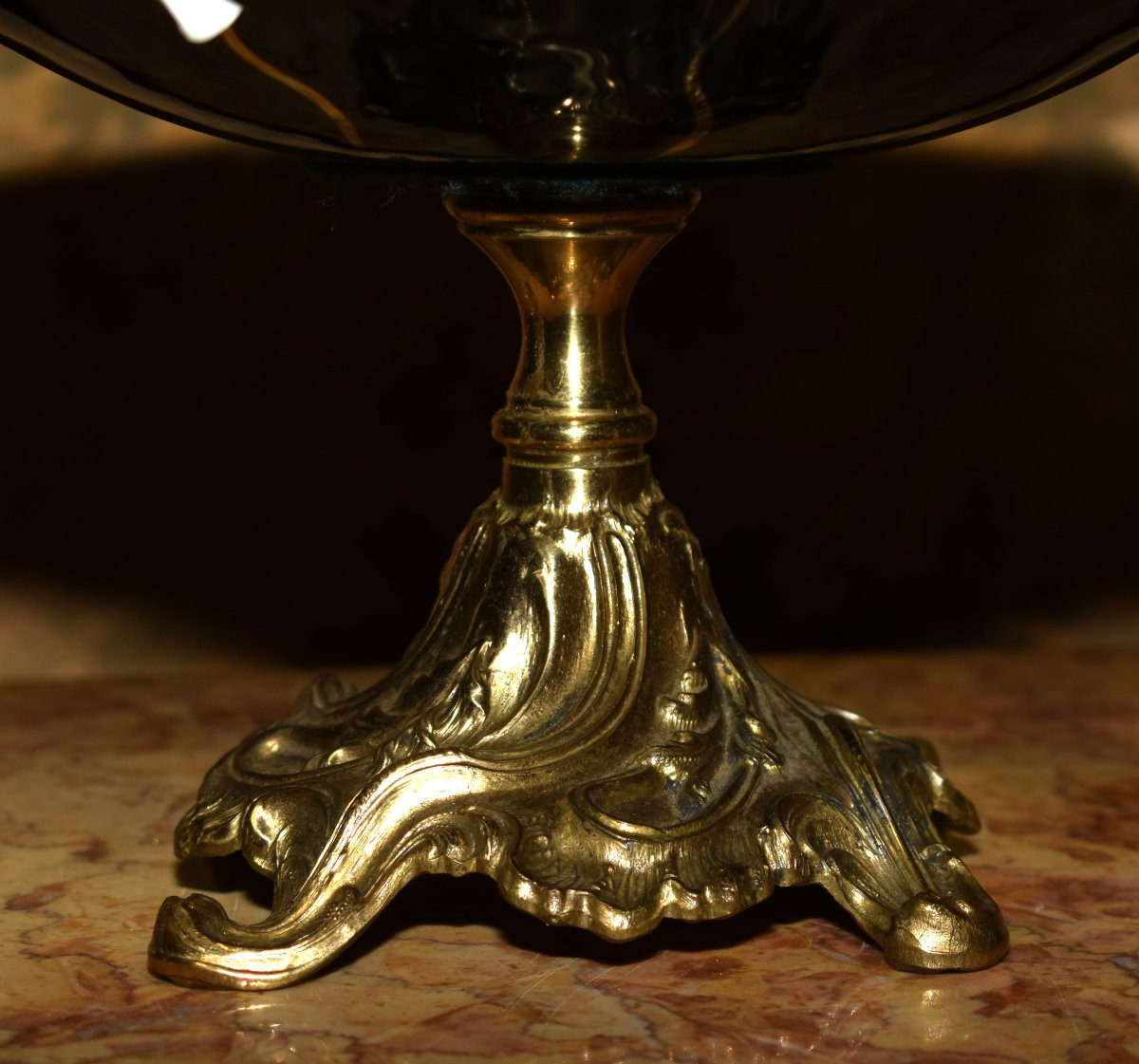 Coupe -  centre de table en émail , serviteur à 3 étages en émaux de limoges  par R. Bonhomme-photo-7
