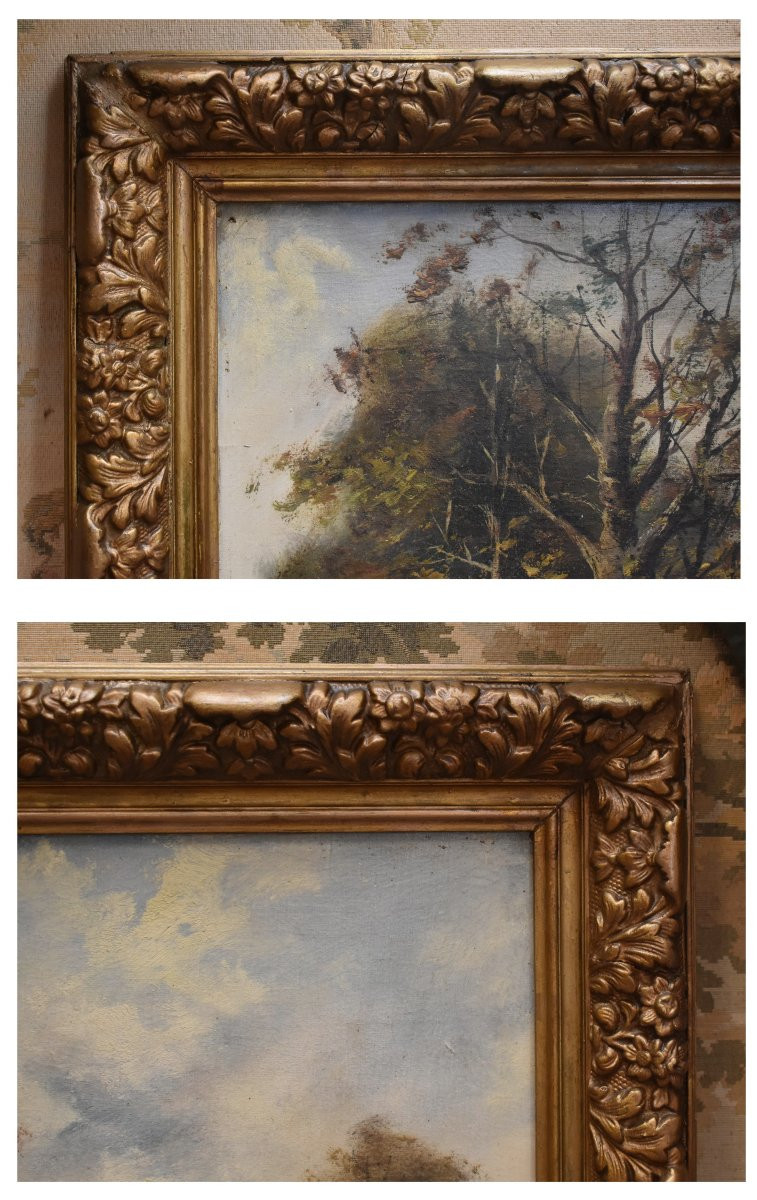 Oil Painting On Canvas, Barbizon, Animated Landscape, French School Of The 19th Century, -photo-6