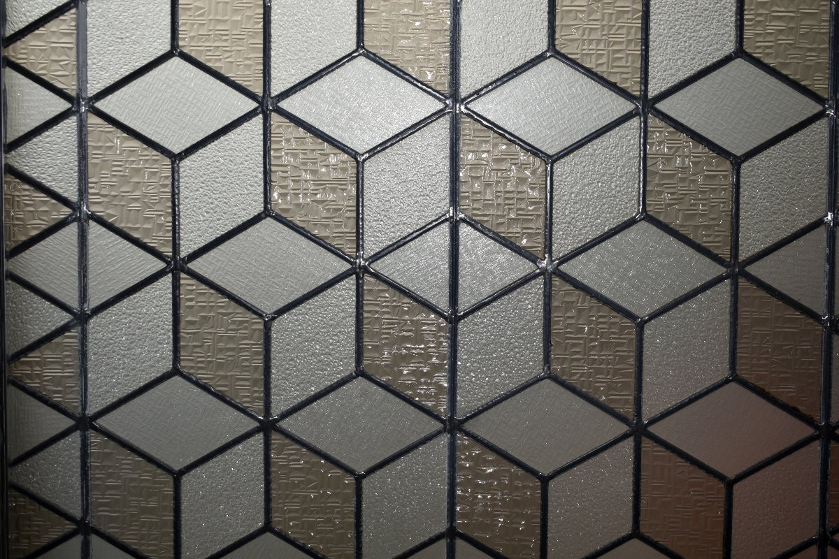 Stained Glass For Interior Partition, Cube Decoration, Stained Glass From The 1950s - 1960s-photo-3