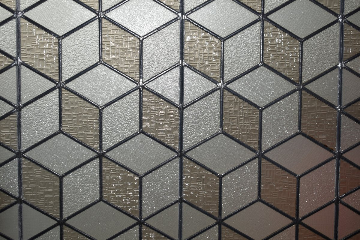 Stained Glass For Interior Partition, Cube Decoration, Stained Glass From The 1950s - 1960s-photo-4