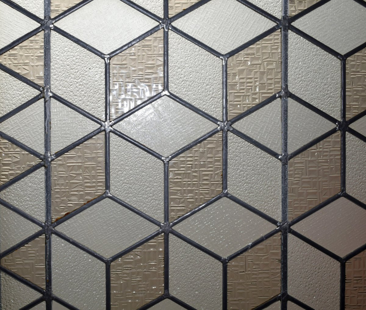 Stained Glass For Interior Partition, Cube Decoration, Stained Glass From The 1950s - 1960s-photo-1