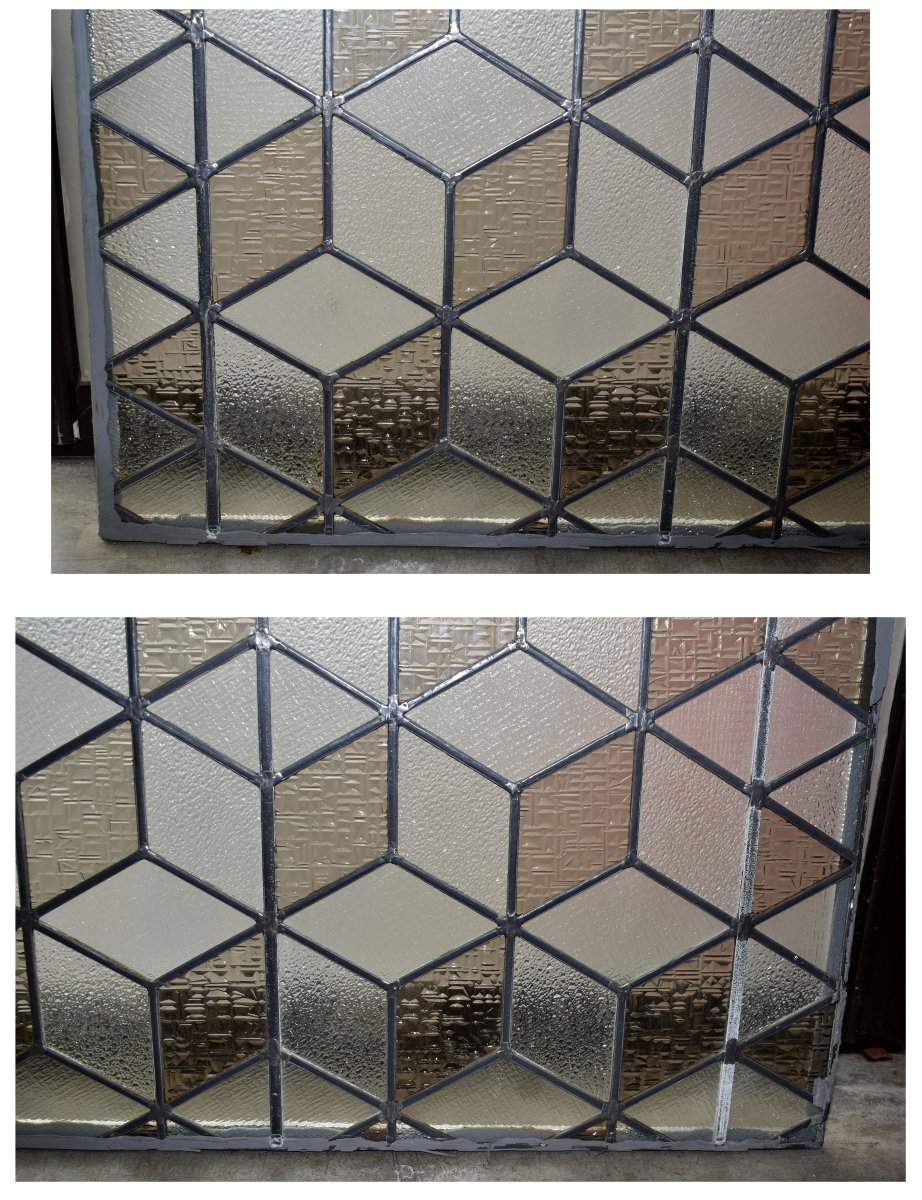 Stained Glass For Interior Partition, Cube Decoration, Stained Glass From The 1950s - 1960s-photo-4