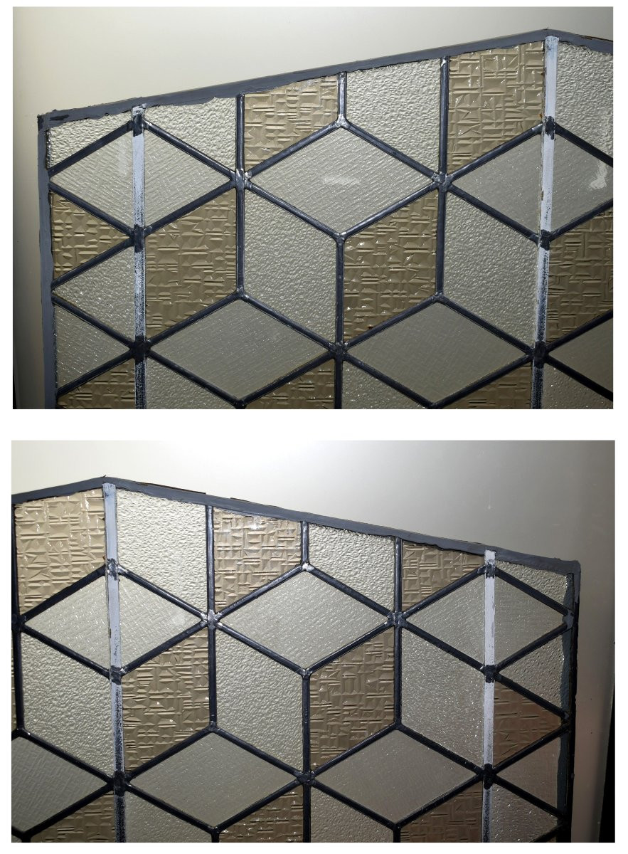 Stained Glass For Interior Partition, Cube Decoration, Stained Glass From The 1950s - 1960s-photo-5
