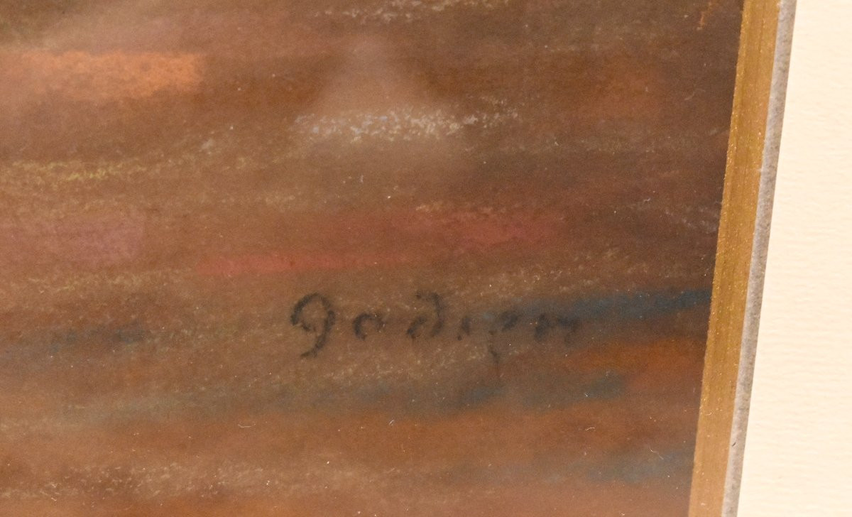 Adrien Godien ( 1873 - 1949 ) tableau pastel scène de ballet , -photo-6