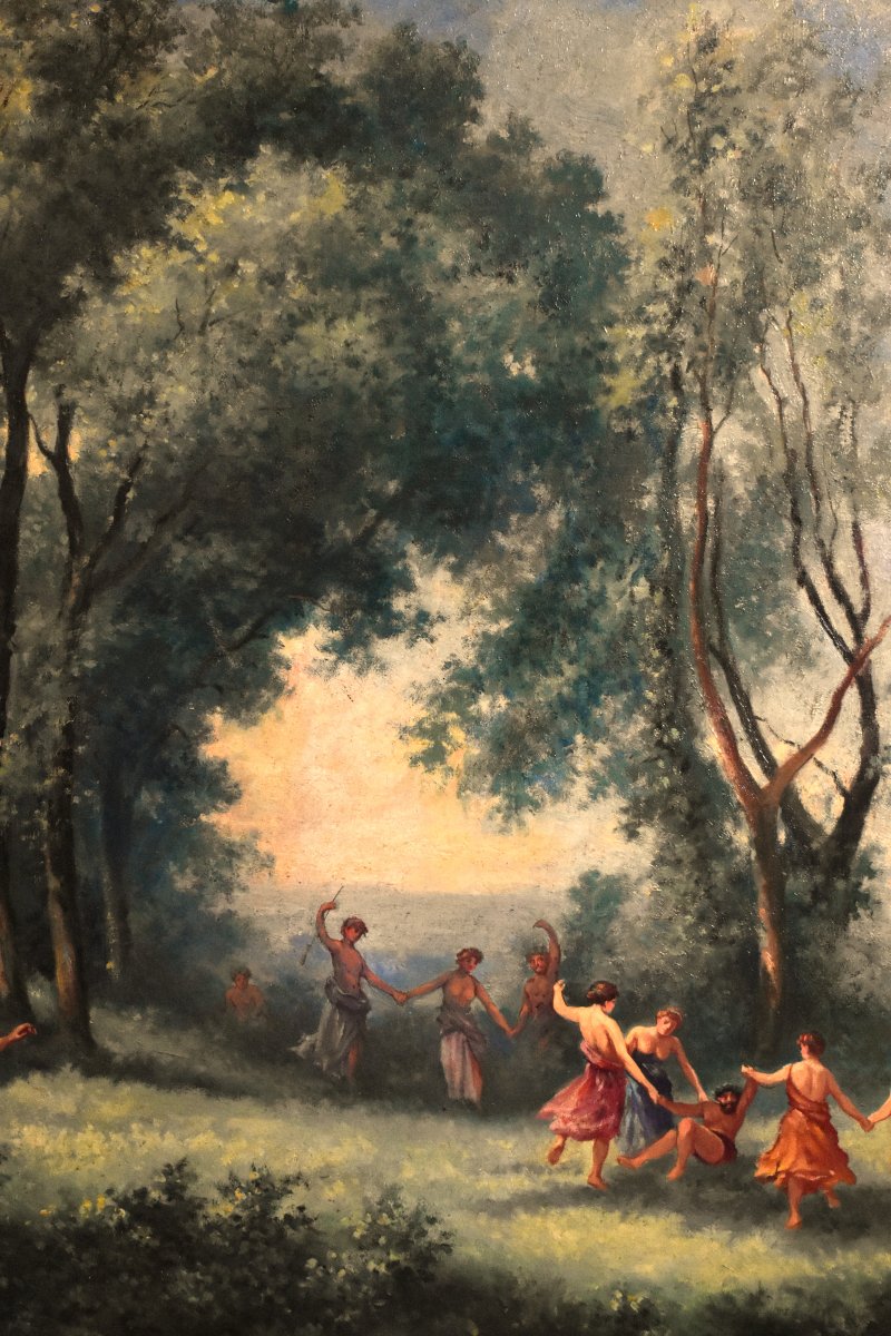 L. Dubois à Limoges  d'après  Corot : " une matinée, la danse des nymphes" scène   Mythologique-photo-4