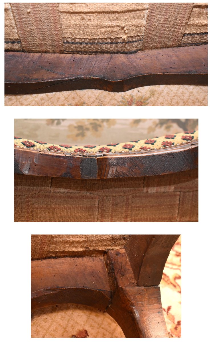 Louis XV Broken Duchess In Natural Waxed Wood In Two Parts -photo-7