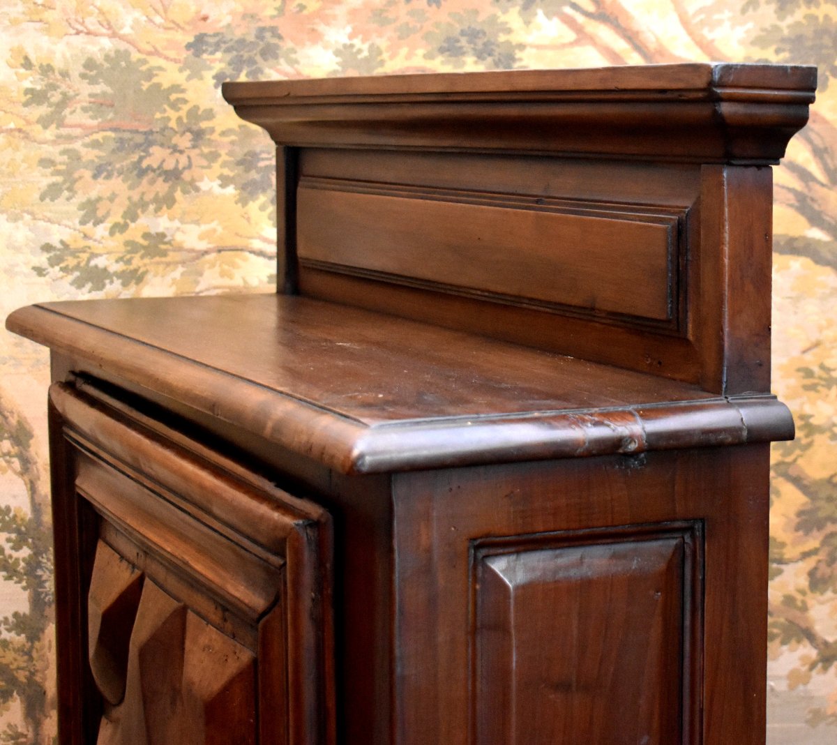 Louis XIII Style Sideboard, 1-door Sideboard In Solid Walnut With Diamond Points-photo-2
