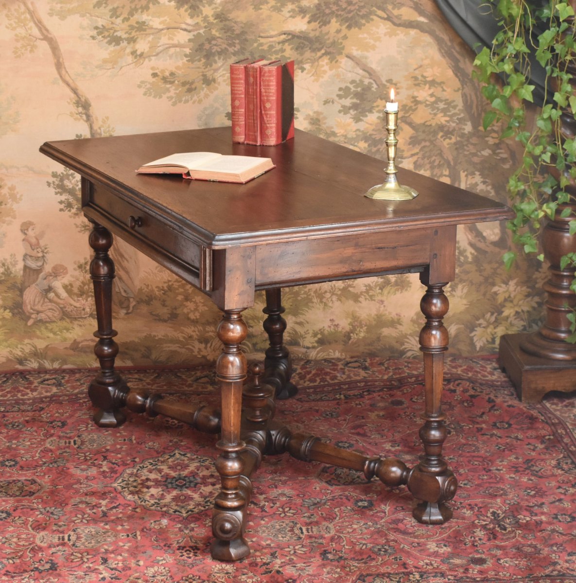 Louis XIV Style Writing Table From The End Of The 17th Century, Beginning Of The 18th Century, Desk, Walnut Console -photo-3