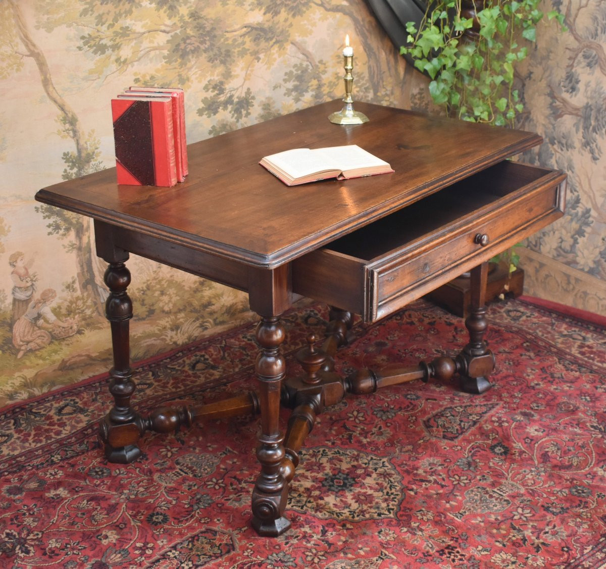 Louis XIV Style Writing Table From The End Of The 17th Century, Beginning Of The 18th Century, Desk, Walnut Console -photo-4