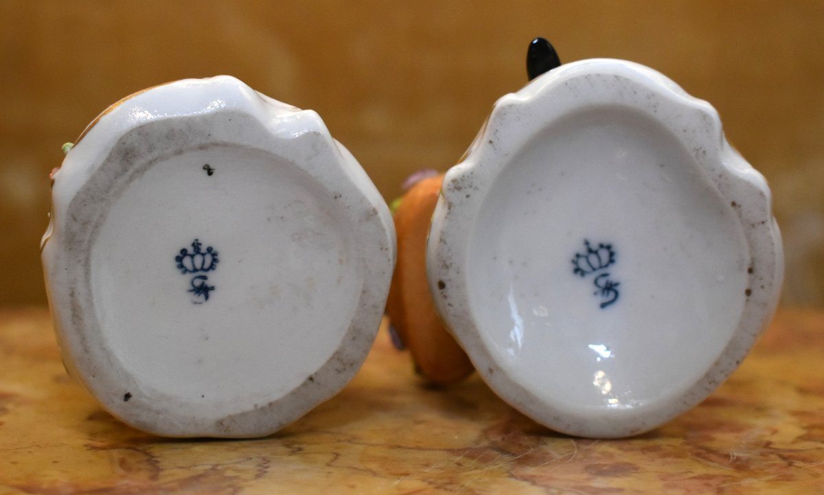 Pair Of Polychrome Porcelain Figurines, Couple From Zitzendorf In Thuringia, Saxony, Germany -photo-8