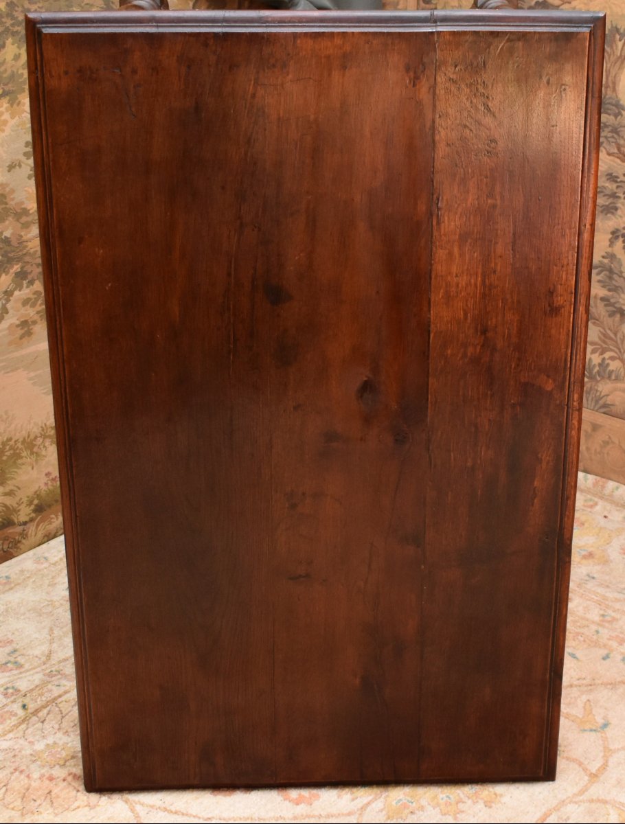 Writing Table, Louis XIII - Louis XIV Style Desk In Waxed Wood, Baluster Legs, 19th Century-photo-4