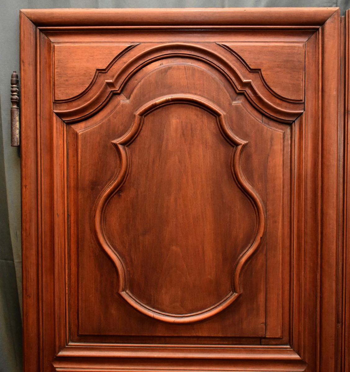 Pair Of Woodwork Doors, Cupboard, Partition Elements In Solid Walnut 18th Century-photo-4