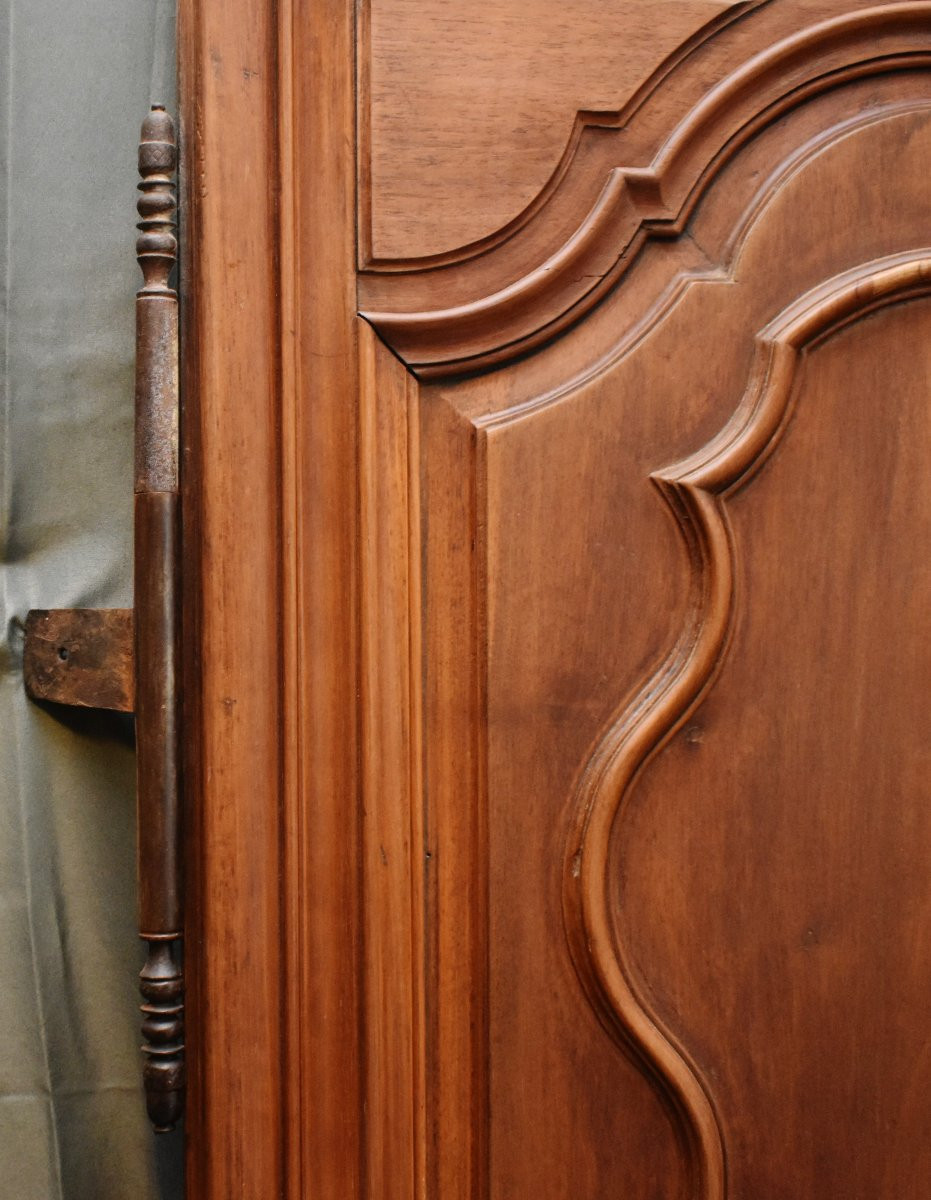 Pair Of Woodwork Doors, Cupboard, Partition Elements In Solid Walnut 18th Century-photo-4