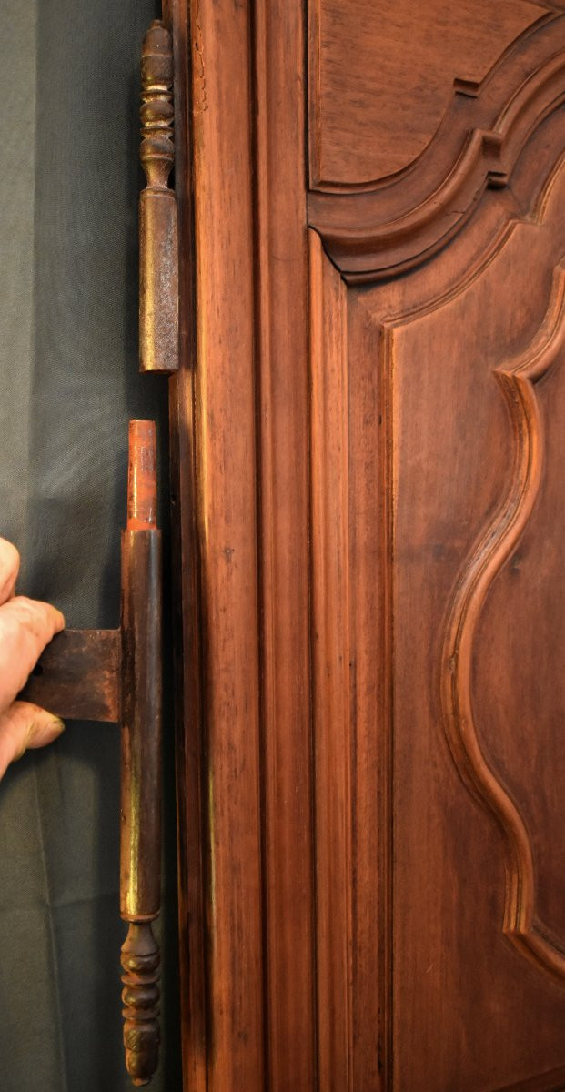 Pair Of Woodwork Doors, Cupboard, Partition Elements In Solid Walnut 18th Century-photo-5