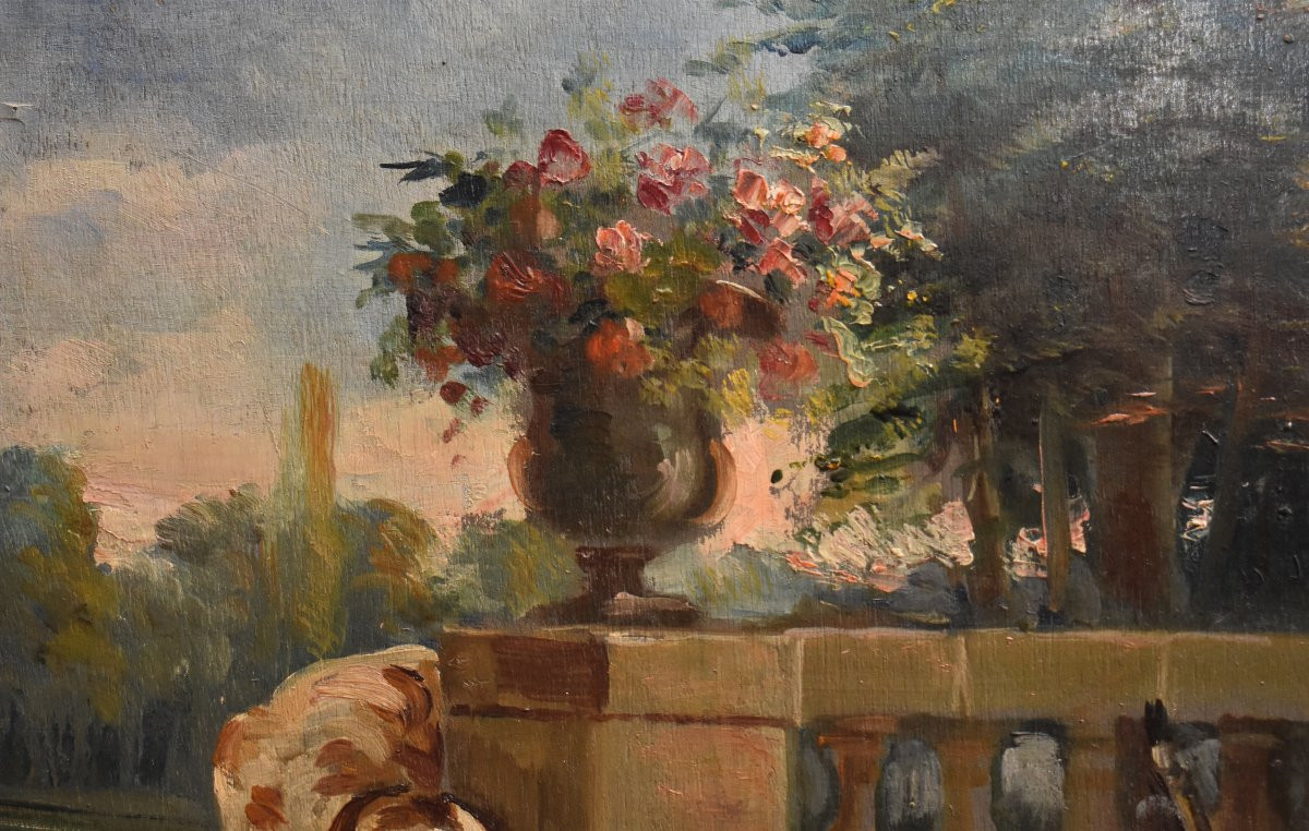 Simoneton Adrien ( 1862-1949). Huile Sur Panneau , Chien De Chasse Et Gibier. Biche Faisan -photo-3