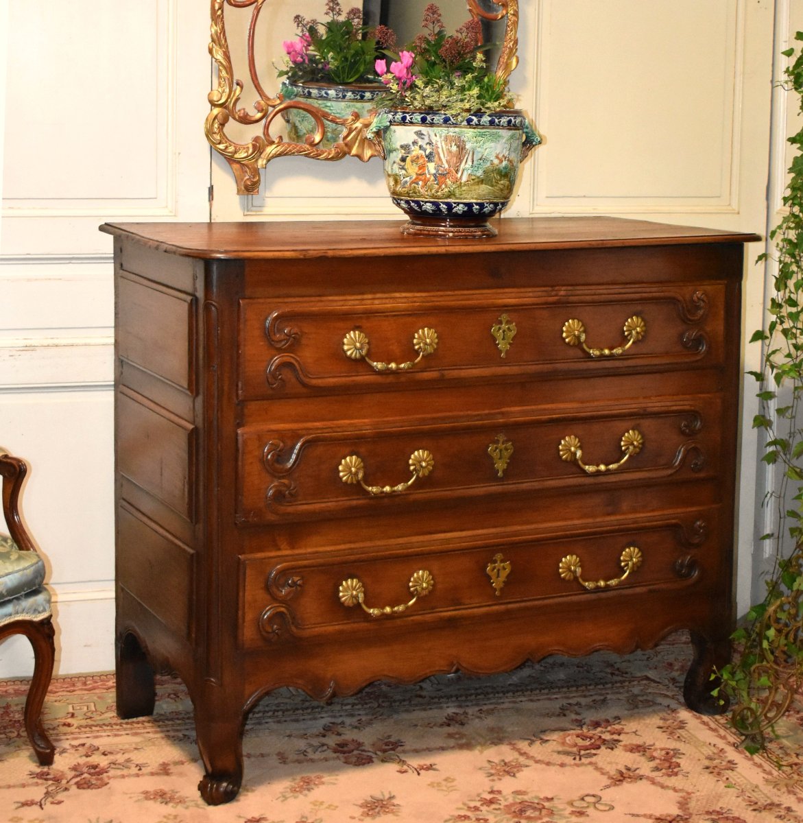 Commode Louis XV Castraise , Région Languedoc,  XVIIIe,  Cerisier Et Chêne Massif, Castres-photo-2