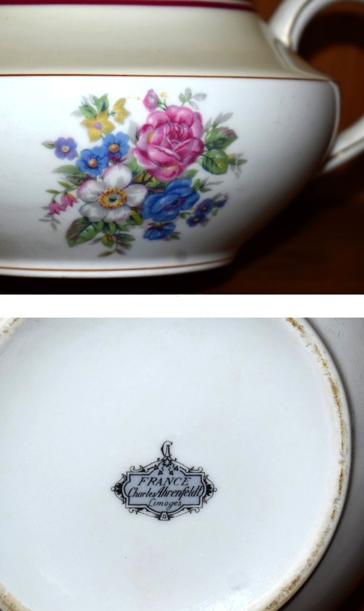 Charles Arhenfeld Limoges, Coffee Or Tea Service And Fruit Or Cream Service In Porcelain.-photo-7