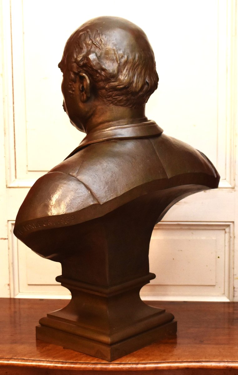 Statue,  Grand buste en bronze de  Pierre Gourdel ( Rennes) ,  Fondeur E. Tassel . sculpture  -photo-1