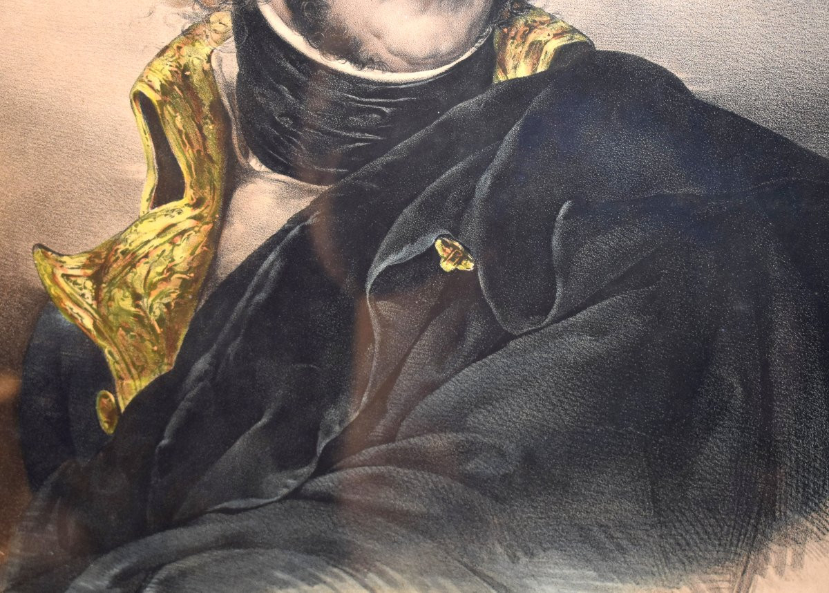 Portrait Of General Augereau, Duke Of Castiglione, Marshal Of The Empire, By Alops Senefelder, 19th Century-photo-4