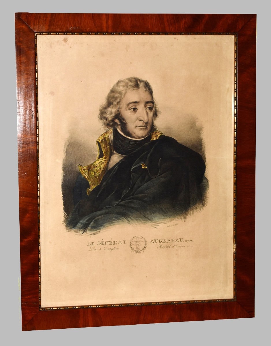 Portrait Of General Augereau, Duke Of Castiglione, Marshal Of The Empire, By Alops Senefelder, 19th Century