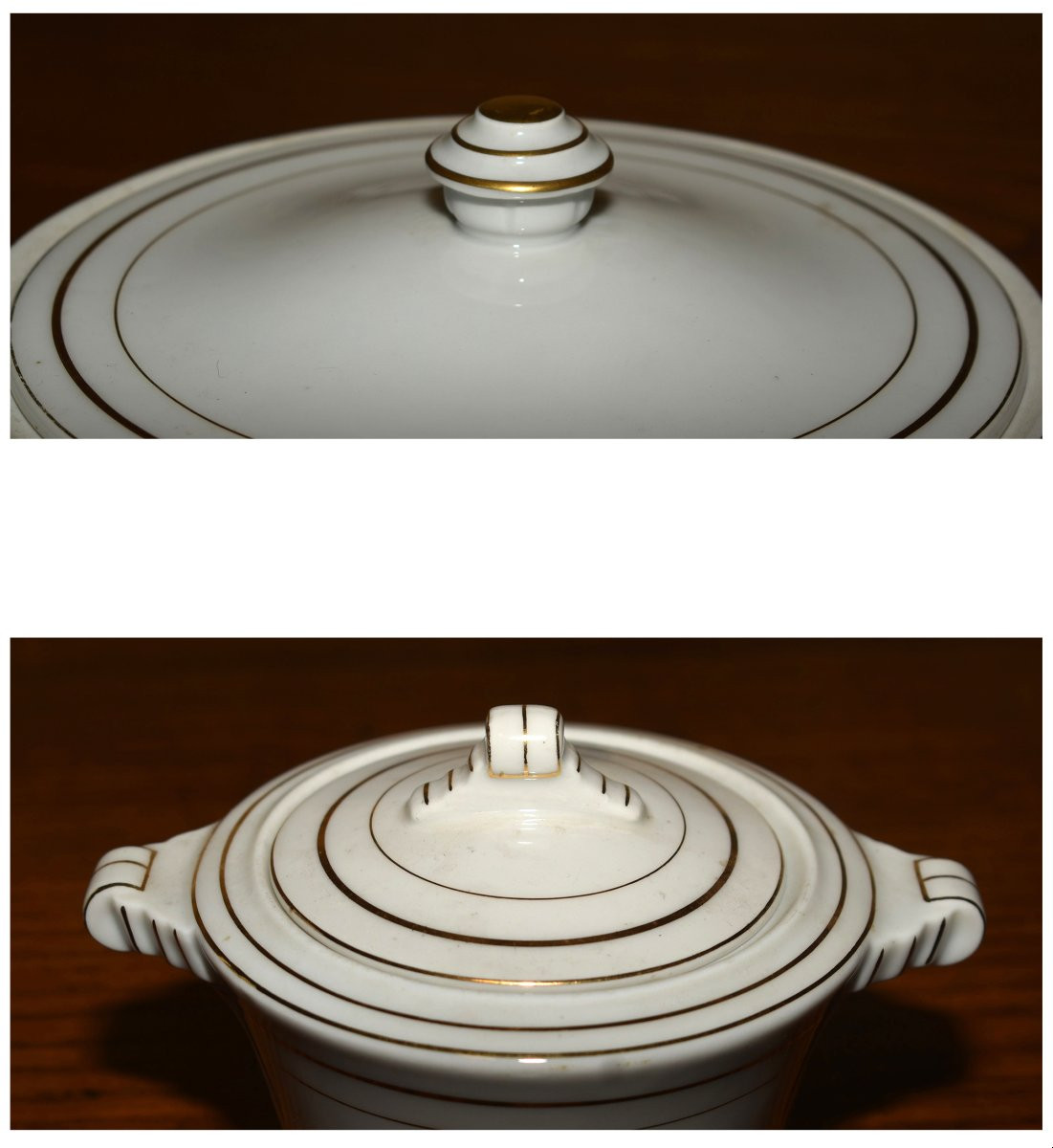 Limoges White Porcelain Dinner And Coffee Service With Gold Trim, 73 Pieces, 10 People-photo-7