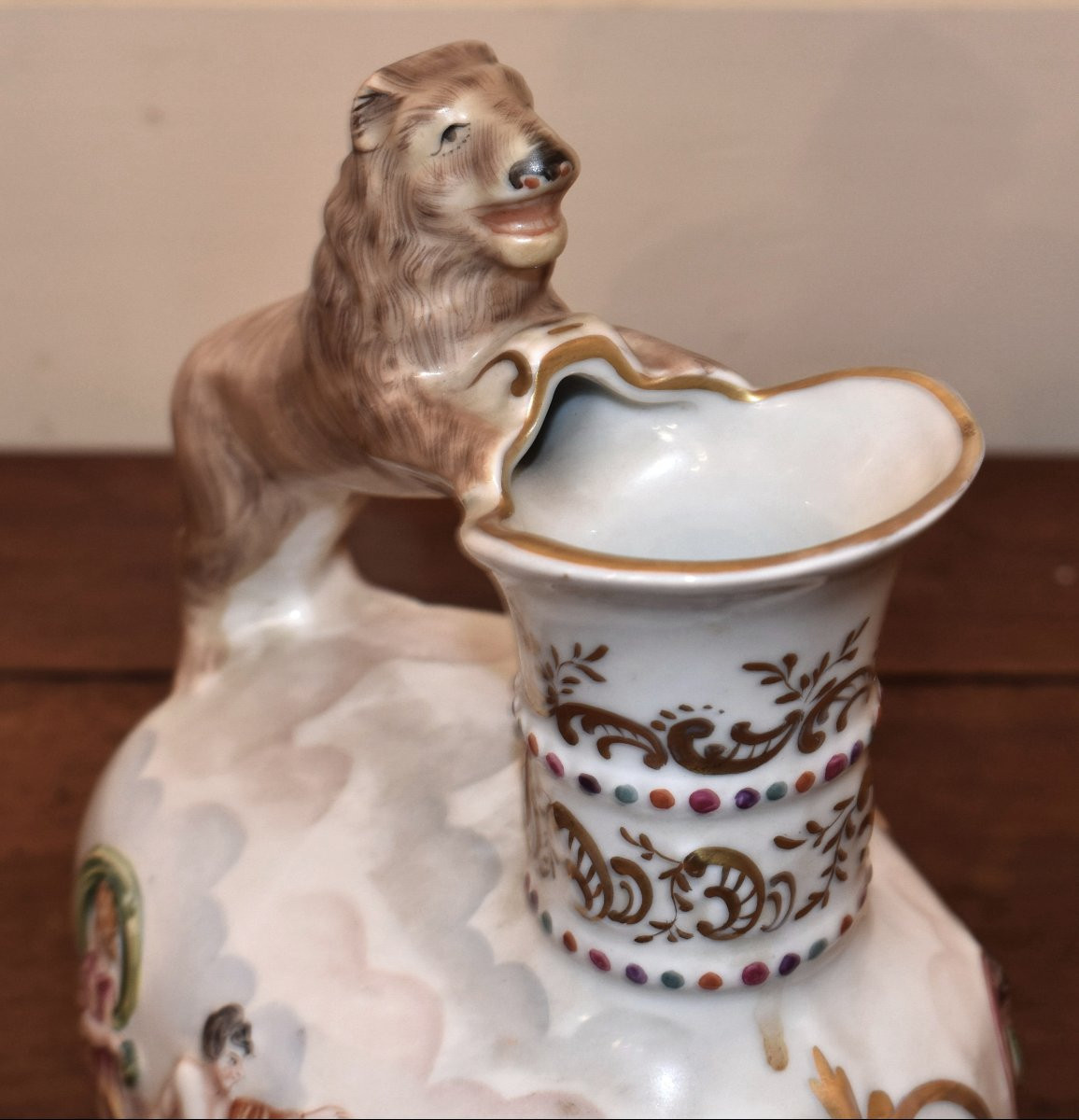 Capodimonte Porcelain Pitcher, Naples, Italy, Decorated With An Antique Scene, Capo Di Monté, 19th Century-photo-5