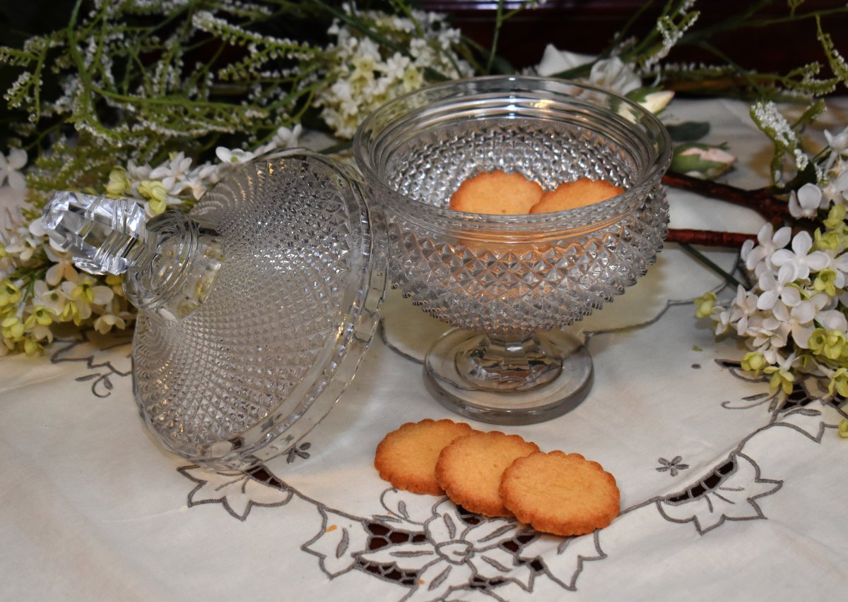 Drageoir En Cristal  Le Creusot / Baccarat, Vers 1840, Compotier , Pointes De Diamants,  XIXe-photo-4