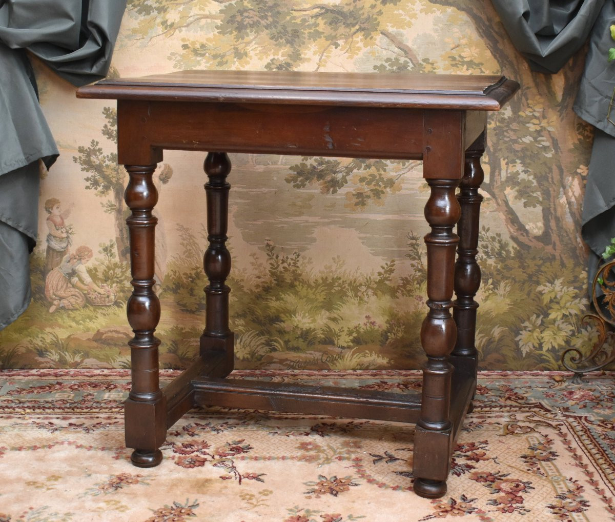 Small Walnut Writing Table From The Late 17th/early 18th Century, Louis XIII - Louis XIV Style Desk-photo-4