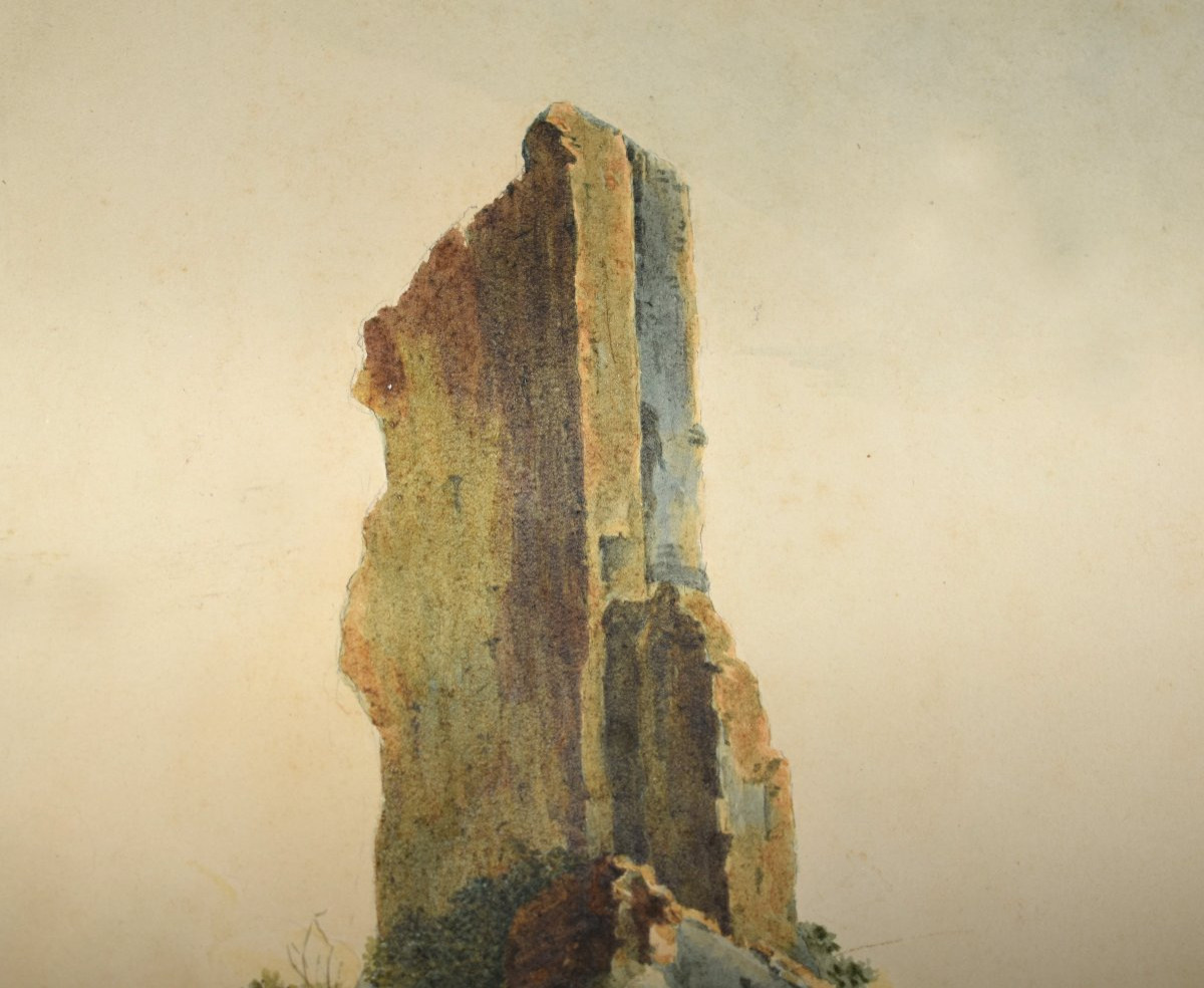 Watercolor After Jan Dirksz Both, Known As "both Of Italy", Card Players In Front Of Ruins-photo-4