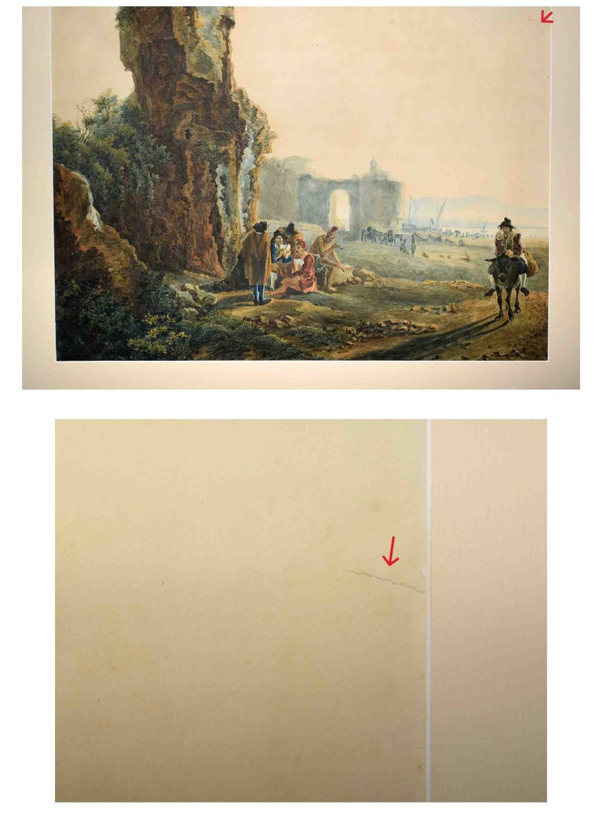 Watercolor After Jan Dirksz Both, Known As "both Of Italy", Card Players In Front Of Ruins-photo-8