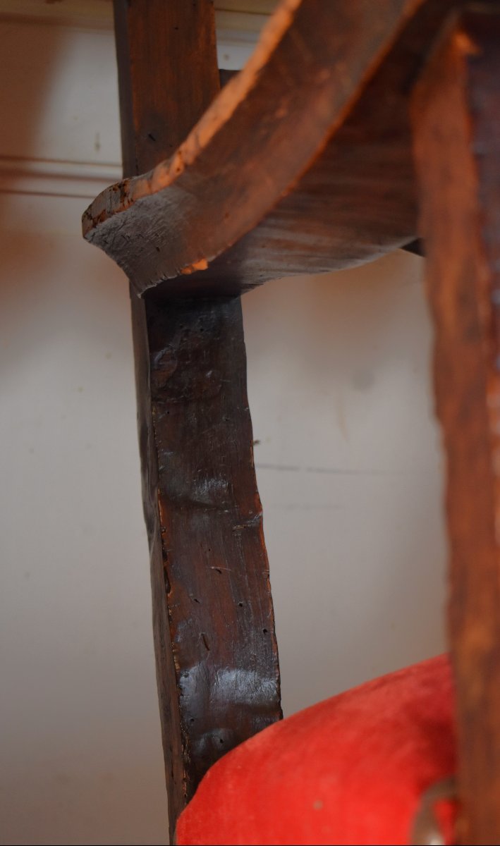 Large Walnut Armchair, Italian Renaissance Tuscany, Late 16th - Early 17th Century, Armchair.-photo-7