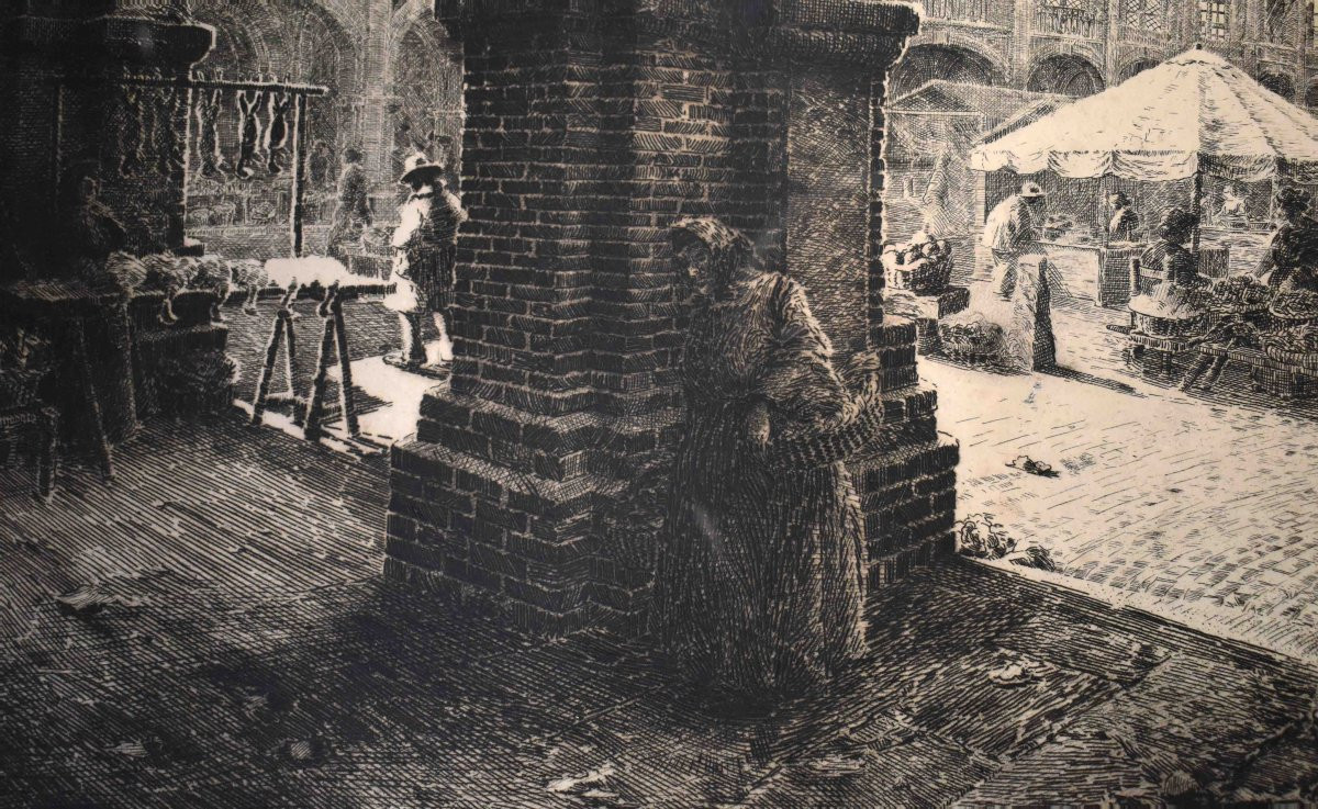 Renaud De Vézins De Lévézou, Large Etching Of The Place Nationale De Montauban, Royal Square-photo-4