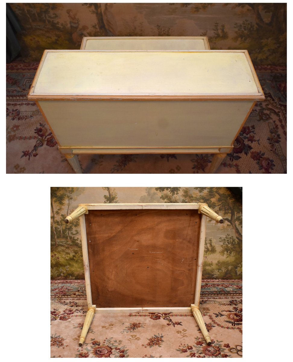  Painted Wooden Bookcase, Side Table, Bedside Table, End Table, Louis XVI Style-photo-8