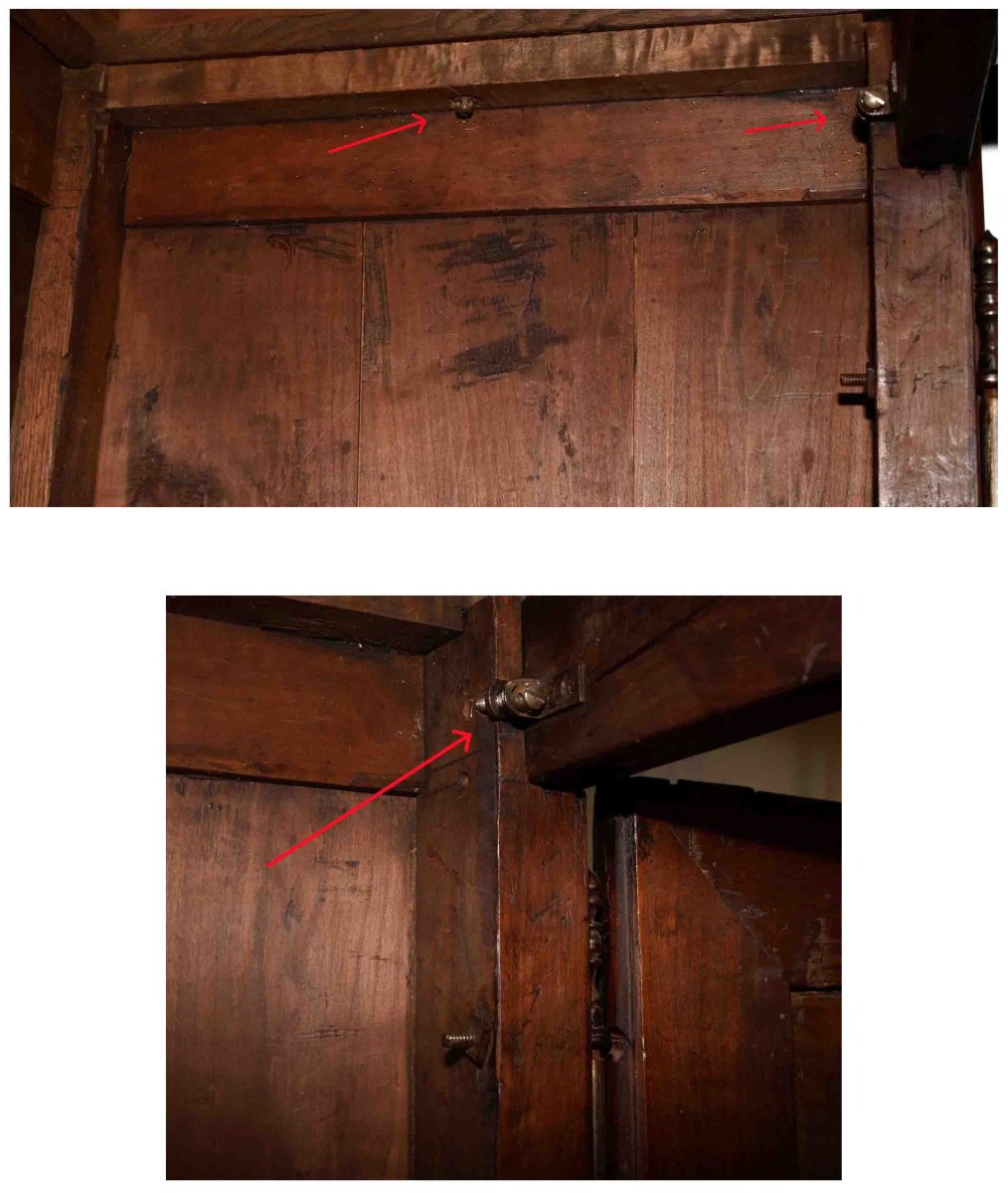 Small Louis XIV Style Walnut Wardrobe With 2 Doors And 1 Drawer, Demountable.-photo-7