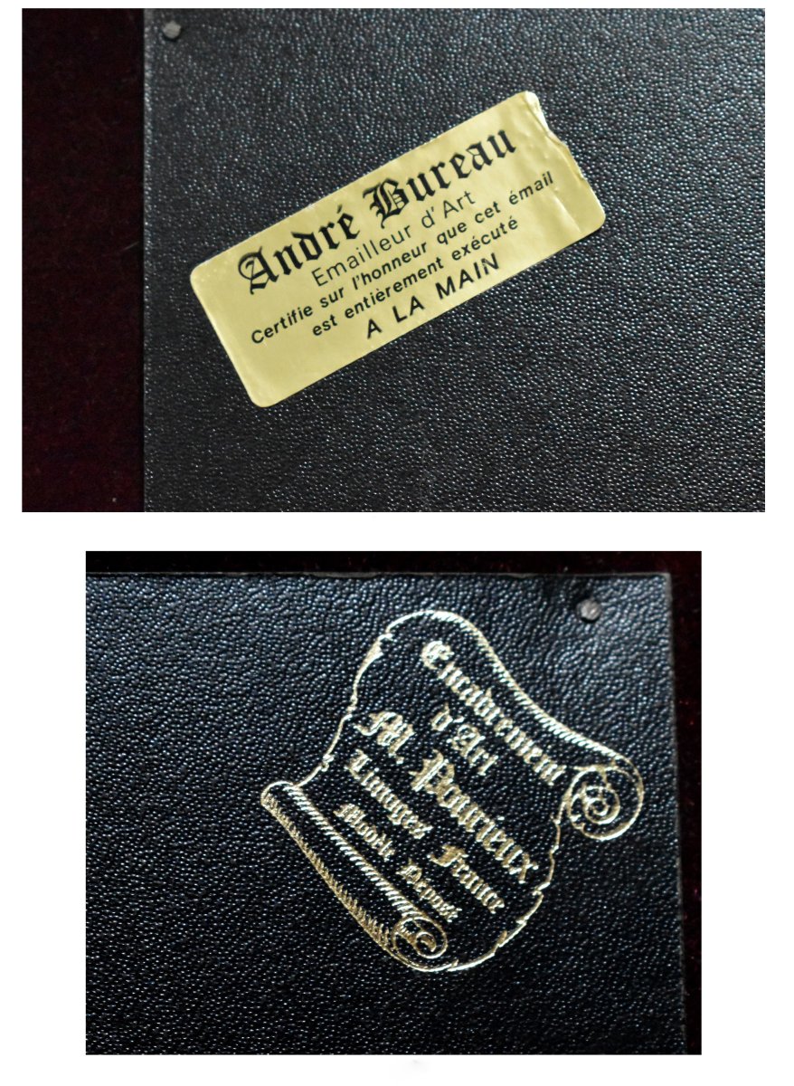 Pont Saint Etienne,  Quartier l' Abbessaille à  Limoges, émail Sur plaque Cuivre,  André Bureau-photo-7