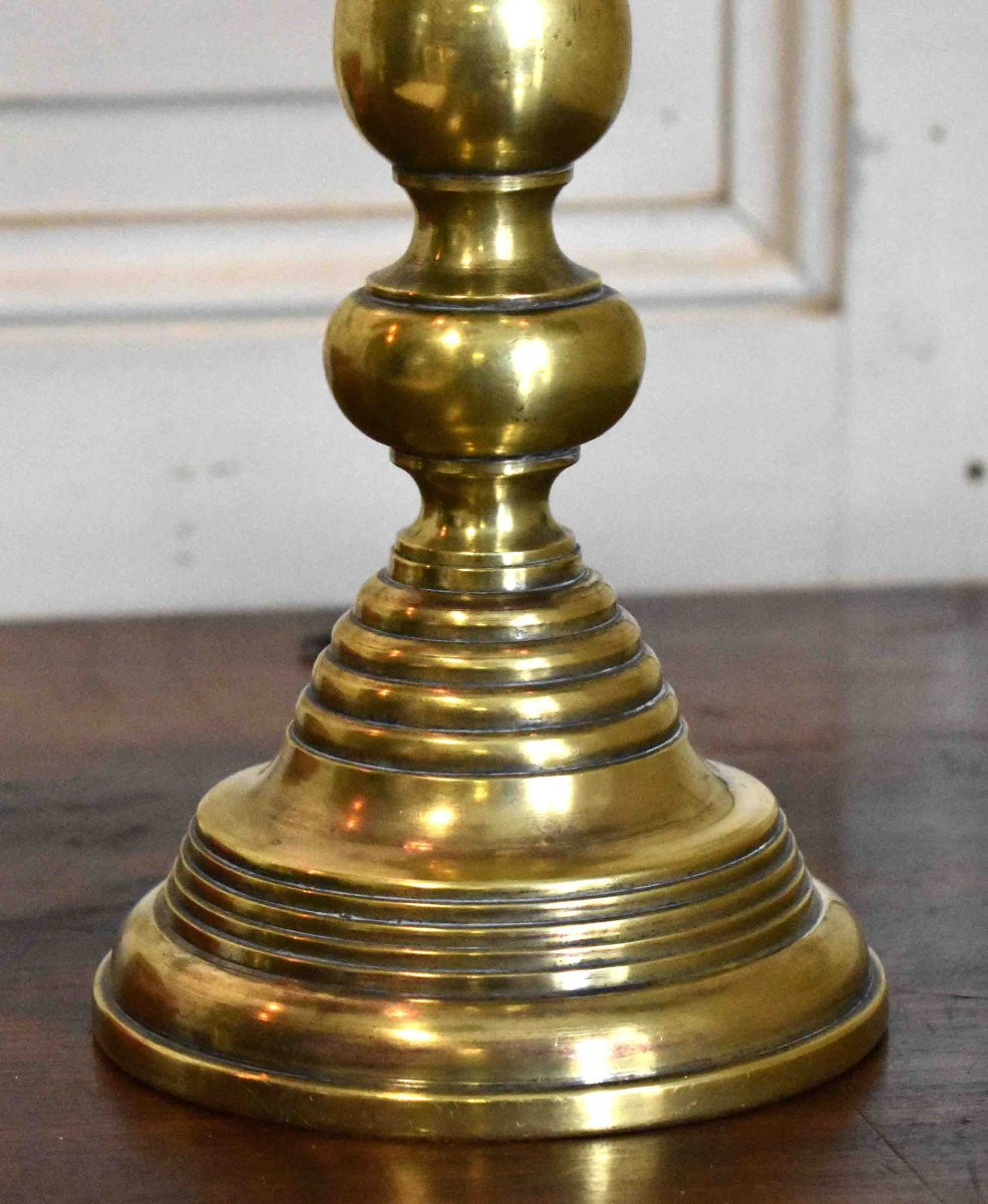 Pair Of Candlesticks, Two-arm Chandeliers, Brass Candelabra, Dutch Style-photo-6