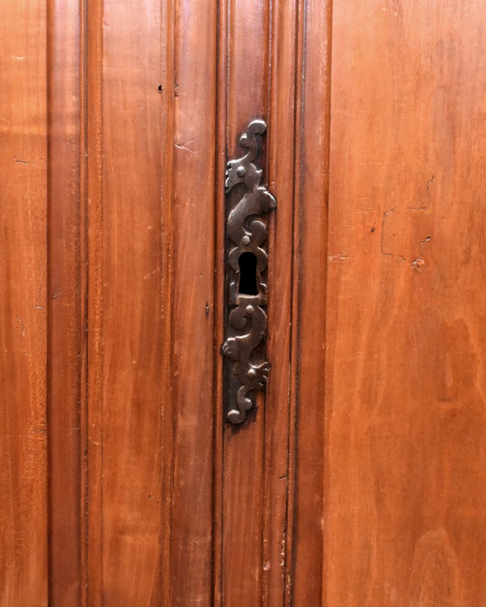 Façade d'armoire à 1 porte , élément de boiserie , bonnetière en cerisier de style Louis XIV, -photo-3