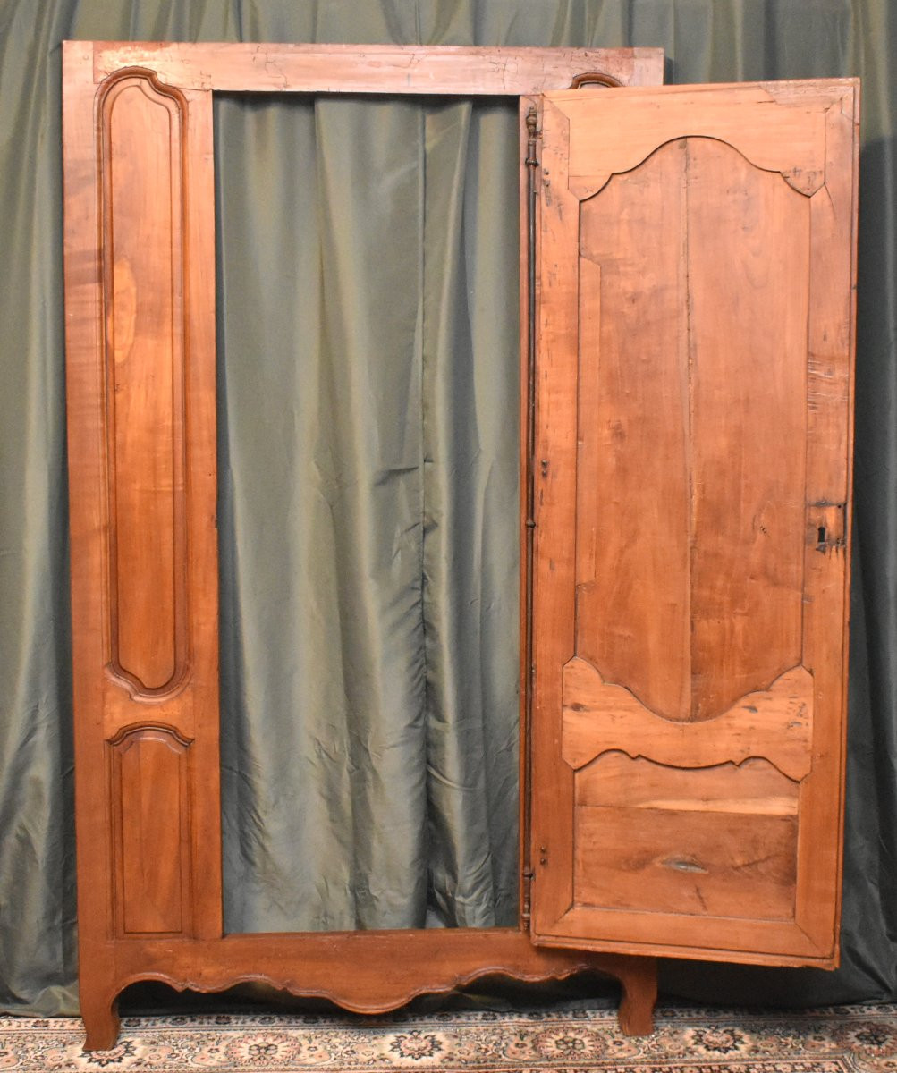 Façade d'armoire à 1 porte , élément de boiserie , bonnetière en cerisier de style Louis XIV, -photo-7