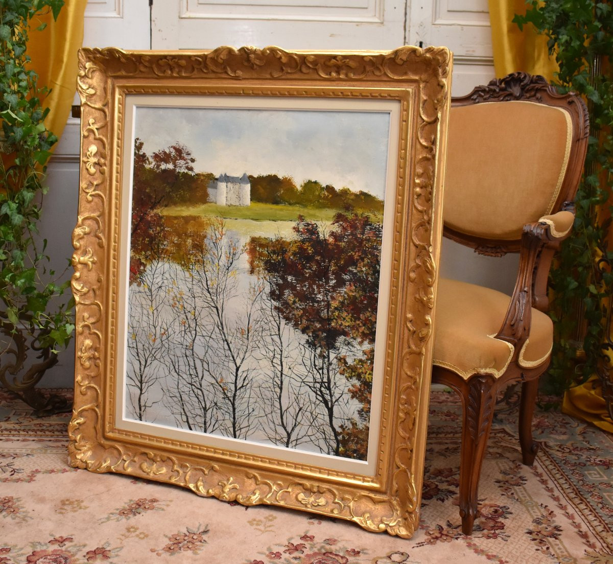 Michel Roy Dit Michel Saint Alban, View Of The Château De La Verrerie And Its Pond, Landscape.-photo-2