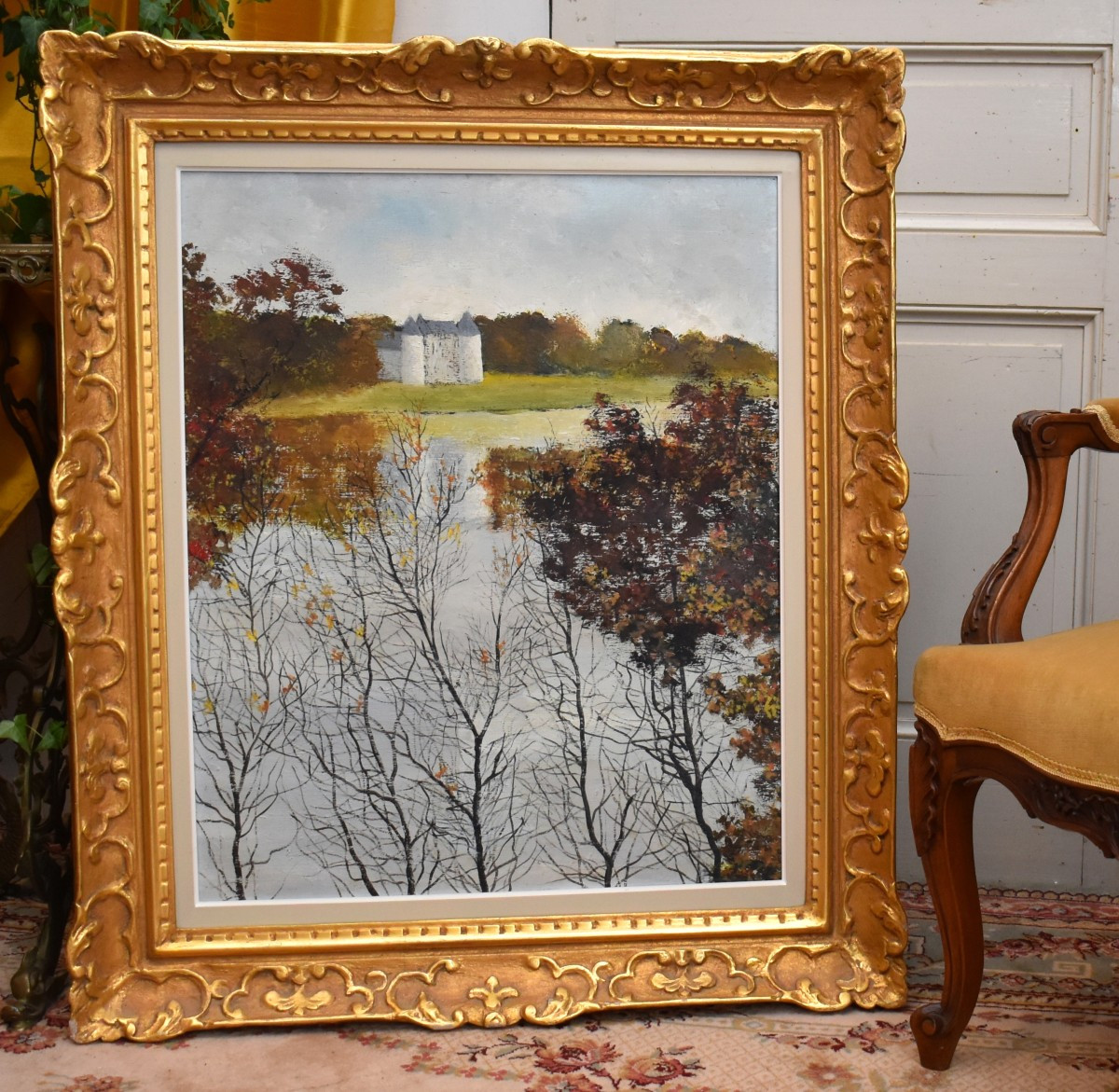 Michel Roy Dit Michel Saint Alban, View Of The Château De La Verrerie And Its Pond, Landscape.