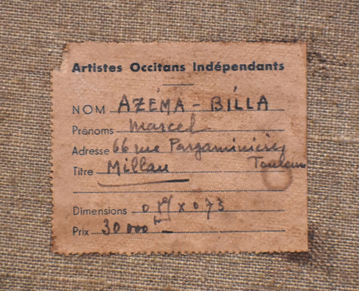 Marcel Azema - Billa (1904-1999) Paysage  Millau, Vue Du Vieux Pont. Huile Sur Toile Encadrée.-photo-8