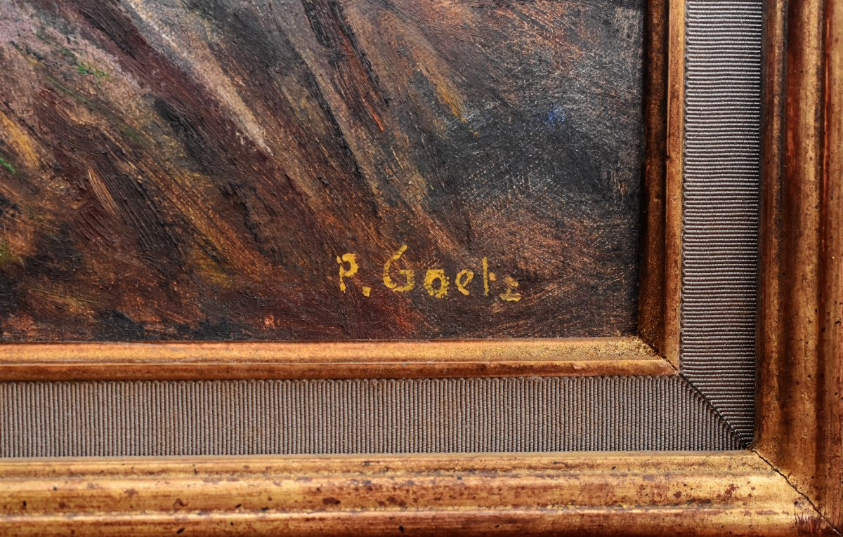 Paul Goetz, Painter Of Indre And Brenne, Landscape Of The Château Du Bouchet "the Giant" -photo-2